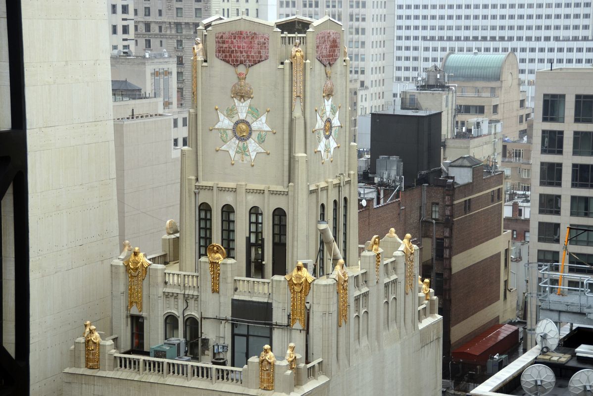 New York City Fifth Avenue 761-3 Chickering Hall 29 West 57 St Features Legion of Honour Crosses On Its Elevator Tower